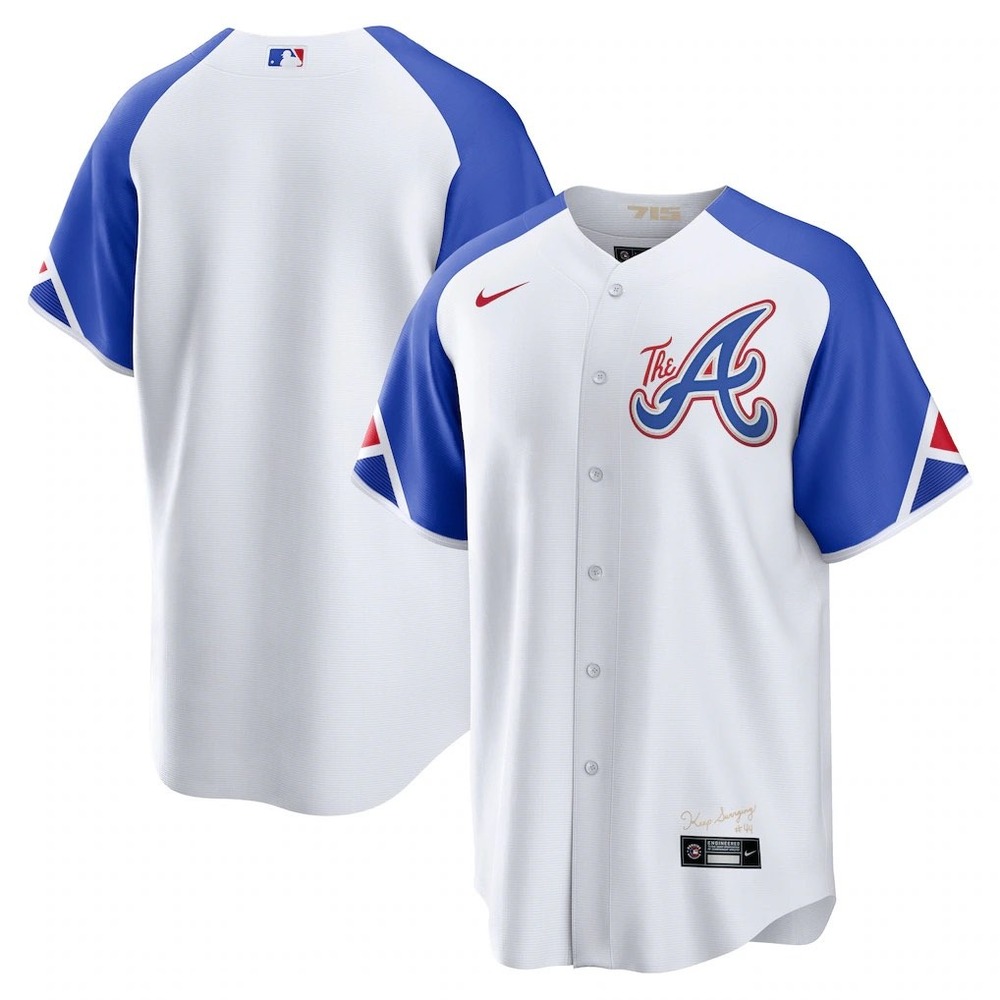 NEW Nike Atlanta Braves City Connect Jersey White 2023 Hank Aaron Mens Medium